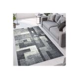 Rovigo Dijital Baskı Yıkanabilir Kaymaz Taban Salon Halısı Rvg1655, Gri, 180 x 250