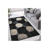 Rovigo Dijital Baskı Yıkanabilir Kaymaz Taban Salon Halısı Rvg1658, Siyah, 120 x 180