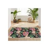Rovigo Dijital Baskı Yıkanabilir Kaymaz Taban Salon Halısı Rvg1662, Yeşil, 50 x 80