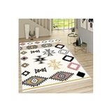 Rovigo Dijital Baskı Yıkanabilir Kaymaz Taban Salon Halısı Rvg1663, Beyaz, 120 x 180