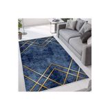 Rovigo Dijital Baskı Yıkanabilir Kaymaz Taban Salon Halısı Rvg1665, Mavi, 160 x 300