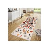Rovigo Dijital Baskı Yıkanabilir Kaymaz Taban Salon Halısı Rvg1670, Bej, 50 x 80
