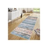 Rovigo Dijital Baskı Yıkanabilir Kaymaz Taban Salon Halısı Rvg1683, Mavi, 120 x 180