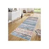 Rovigo Dijital Baskı Yıkanabilir Kaymaz Taban Salon Halısı Rvg1683, Mavi, 180 x 300