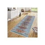 Rovigo Dijital Baskı Yıkanabilir Kaymaz Taban Salon Halısı Rvg1684, Mavi, 180 x 300