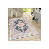 Rovigo Dijital Baskı Yıkanabilir Kaymaz Taban Salon Halısı Rvg1688, Mavi, 180 x 250