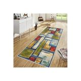 Rovigo Dijital Baskı Yıkanabilir Kaymaz Taban Salon Halısı Rvg1689, Mavi, 160 x 300