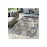 Rovigo Dijital Baskı Yıkanabilir Kaymaz Taban Salon Halısı Rvg1701, Gri, 120 x 180