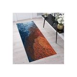 Rovigo Dijital Baskı Yıkanabilir Kaymaz Taban Salon Halısı Rvg1703, Turuncu, 160 x 300