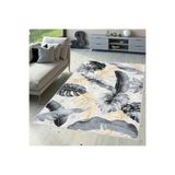 Rovigo Dijital Baskı Yıkanabilir Kaymaz Taban Salon Halısı Rvg1710, Gri, 50 x 80