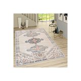 Rovigo Dijital Baskı Yıkanabilir Kaymaz Taban Salon Halısı Rvg1717, Bej, 120 x 180
