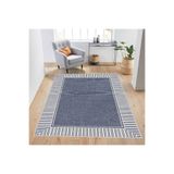Rovigo Dijital Baskı Yıkanabilir Kaymaz Taban Salon Halısı Rvg1718, Mavi, 180 x 250