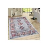 Rovigo Dijital Baskı Yıkanabilir Kaymaz Taban Salon Halısı Rvg1721, Gri, 120 x 180