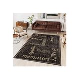 Rovigo Dijital Baskı Yıkanabilir Kaymaz Taban Salon Halısı Rvg1729, Siyah, 180 x 300