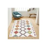 Rovigo Dijital Baskı Yıkanabilir Kaymaz Taban Salon Halısı Rvg1730, Beyaz, 180 x 250