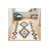 Rovigo Dijital Baskı Yıkanabilir Kaymaz Taban Salon Halısı Rvg1733, Beyaz, 160 x 300