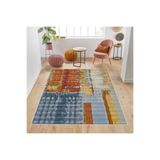 Rovigo Dijital Baskı Yıkanabilir Kaymaz Taban Salon Halısı Rvg1737, Mavi, 120 x 180
