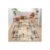 Rovigo Dijital Baskı Yıkanabilir Kaymaz Taban Salon Halısı Rvg1747, Bej, 160 x 300