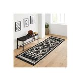 Rovigo Dijital Baskı Yıkanabilir Kaymaz Taban Salon Halısı Rvg1771, Siyah, 120 x 180
