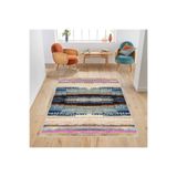 Rovigo Dijital Baskı Yıkanabilir Kaymaz Taban Salon Halısı Rvg1776, Mavi, 50 x 80