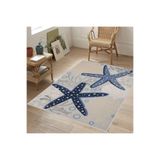 Rovigo Dijital Baskı Yıkanabilir Kaymaz Taban Salon Halısı Rvg1778, Mavi, 160 x 300