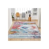 Rovigo Dijital Baskı Yıkanabilir Kaymaz Taban Salon Halısı Rvg1781, Mavi, 180 x 300
