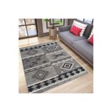 Rovigo Dijital Baskı Yıkanabilir Kaymaz Taban Salon Halısı Rvg1801, Gri, 180 x 250