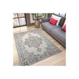 Rovigo Dijital Baskı Yıkanabilir Kaymaz Taban Salon Halısı Rvg1803, Gri, 120 x 180