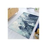 Rovigo Dijital Baskı Yıkanabilir Kaymaz Taban Salon Halısı Rvg1804, Mavi, 180 x 300