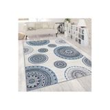 Rovigo Dijital Baskı Yıkanabilir Kaymaz Taban Salon Halısı Rvg1809, Mavi, 120 x 180