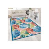 Rovigo Dijital Baskı Yıkanabilir Kaymaz Taban Salon Halısı Rvg1812, Mavi, 180 x 250