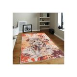 Rovigo Dijital Baskı Yıkanabilir Kaymaz Taban Salon Halısı Rvg1818, Turuncu, 120 x 180
