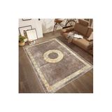Rovigo Dijital Baskı Yıkanabilir Kaymaz Taban Salon Halısı Rvg1832-sd1190, Kahverengi, 120 x 180