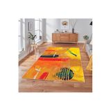 Rovigo Dijital Baskı Yıkanabilir Kaymaz Taban Salon Halısı Rvg1840-sd150, Sarı, 120 x 180