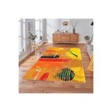 Rovigo Dijital Baskı Yıkanabilir Kaymaz Taban Salon Halısı Rvg1840-sd150, Sarı, 180 x 250