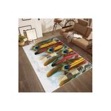 Rovigo Dijital Baskı Yıkanabilir Kaymaz Taban Salon Halısı Rvg1842-sm239, Sarı, 180 x 250