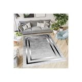 Rovigo Dijital Baskı Yıkanabilir Kaymaz Taban Salon Halısı Rvg1853-sm334, Gri, 160 x 300