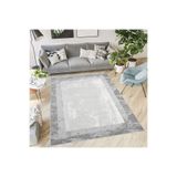 Rovigo Dijital Baskı Yıkanabilir Kaymaz Taban Salon Halısı Rvg1854-sm310, Gri, 160 x 300