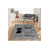 Rovigo Dijital Baskı Yıkanabilir Kaymaz Taban Salon Halısı Rvg1860-sm200, Gri, 180 x 300