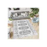 Rovigo Dijital Baskı Yıkanabilir Kaymaz Taban Salon Halısı Rvg1864-sd019, Gri, 120 x 180