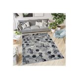 Rovigo Dijital Baskı Yıkanabilir Kaymaz Taban Salon Halısı Rvg1865-sd162, Gri, 180 x 250