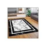 Rovigo Dijital Baskı Yıkanabilir Kaymaz Taban Salon Halısı Rvg1874-sd501, Siyah, 120 x 180
