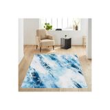 Rovigo Dijital Baskı Yıkanabilir Kaymaz Taban Salon Halısı Rvg1876-sm191, Mavi, 50 x 80