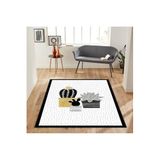 Rovigo Dijital Baskı Yıkanabilir Kaymaz Taban Salon Halısı Rvg1887-sd781, Beyaz, 180 x 300