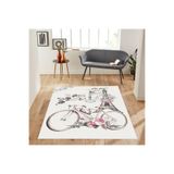 Rovigo Dijital Baskı Yıkanabilir Kaymaz Taban Salon Halısı Rvg1888-sd637, Beyaz, 160 x 300