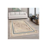 Rovigo Dijital Baskı Yıkanabilir Kaymaz Taban Salon Halısı Rvg1892-sd78, Bej, 160 x 300