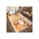 Rovigo Dijital Baskı Yıkanabilir Kaymaz Taban Salon Halısı Rvg1896-sd097, Bej, 180 x 300