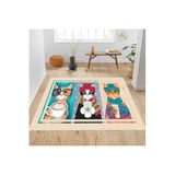 Rovigo Dijital Baskı Yıkanabilir Kaymaz Taban Salon Halısı Rvg1904-sm103, Bej, 120 x 180