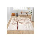 Rovigo Dijital Baskı Yıkanabilir Kaymaz Taban Salon Halısı Rvg1906-sm225, Bej, 180 x 250