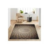 Rovigo Dijital Baskı Yıkanabilir Kaymaz Taban Salon Halısı Rvg1907-sm235, Siyah, 180 x 300